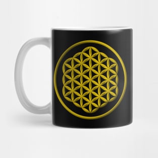 Flower of Life Sacred Geometry Gold Mug